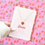 Bestie Enamel Heart Necklace Greeting Card, thumbnail 1 of 3