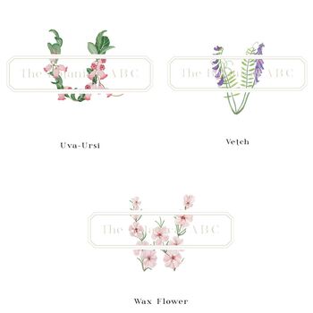 Botanical Art Small Flower Letter Print, 10 of 11