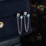 Sterling Silver Blue Opal And Chain Ear Jacket, thumbnail 5 of 11