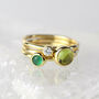 Simple Gold Emerald Stacking Ring, thumbnail 3 of 5