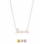 Love Necklace Cz Rose Or Gold Plated 925 Silver, thumbnail 1 of 7