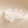 Adjustable Crystal Heart Ring, thumbnail 8 of 8