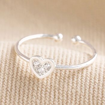 Adjustable Crystal Heart Ring, 7 of 7