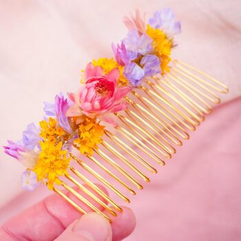 The Botanical Grove Dried Flower Baked Blossom Hair Comb, 4 of 4