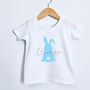 Children's Easter Bunny Rabbit T Shirt In Blue Or Pink, thumbnail 1 of 2