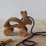 Personalised Wooden Pull Along Bunny, thumbnail 1 of 7