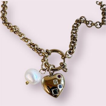 Love Story 18ct Gold Plated Belcher Necklace, 2 of 4