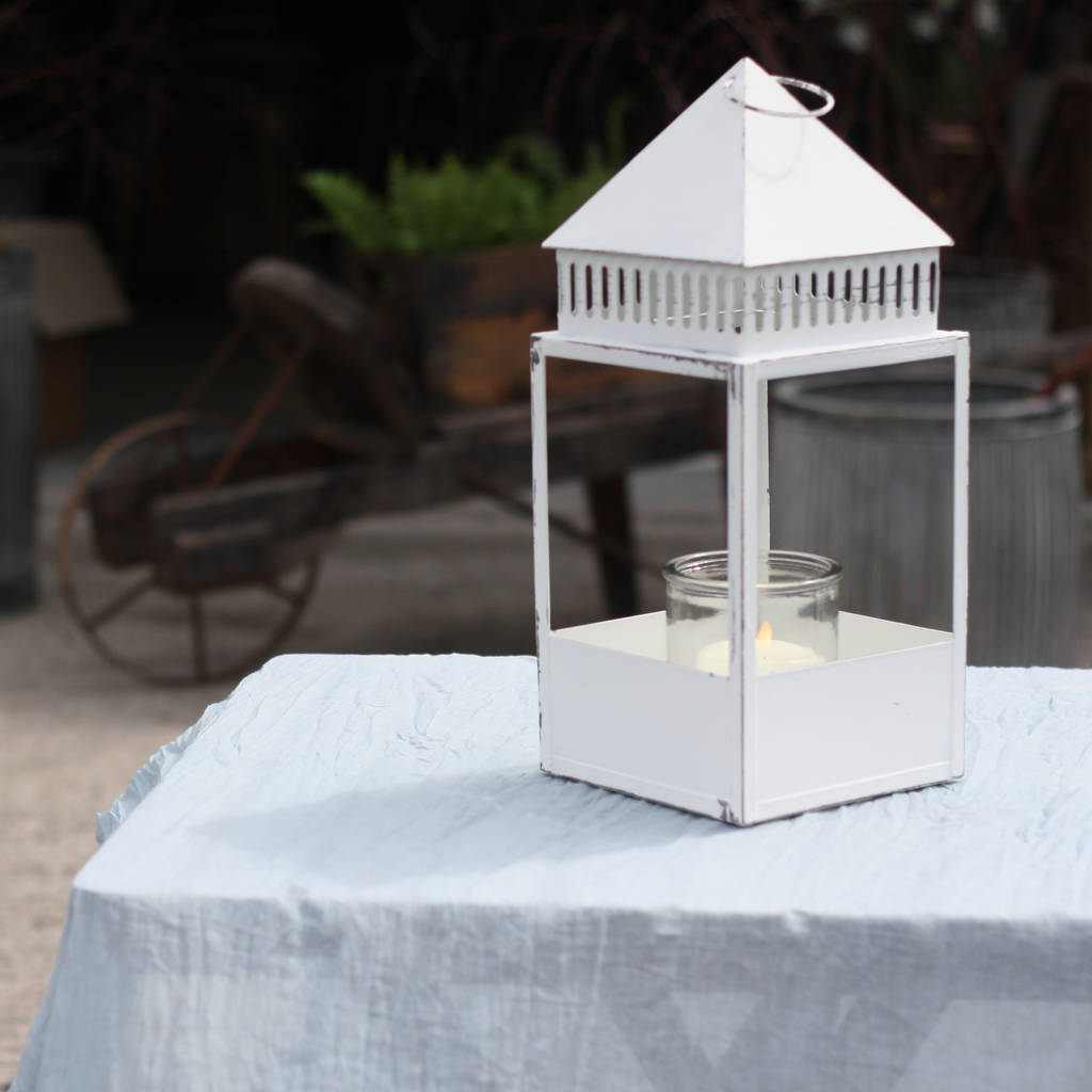 White Lantern With Distressed Finish By The Wedding of my Dreams ...