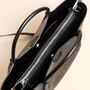 Black Vegan Leather Grab Handbag, thumbnail 4 of 6