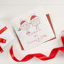 1st Christmas As Mummy And Daddy Fun Illustration Card, thumbnail 1 of 3