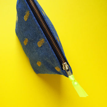Embroidered Pineapple Cotton Make Up Bag, 7 of 8