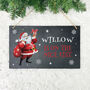 Personalised Cartoon Santa Nice List Slate Hanging Sign 25 X 15cm, thumbnail 1 of 6