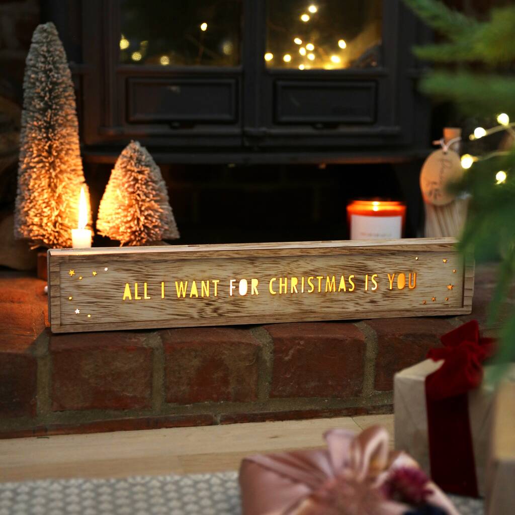 Personalised Wooden Christmas Light Box By Lisa Angel ...