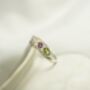 Peridot And Pink Tourmaline Flower Ring, thumbnail 4 of 7