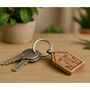 Oak House Keyring 'Dad's Shed', thumbnail 1 of 2
