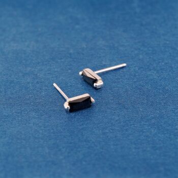 Onyx Stone Stud Earrings, Black Stone Studs, January Birthstone, 5 of 7