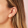 Talitha Pink Gold Lightning Bolt Huggie Earrings, thumbnail 2 of 2