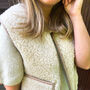 Zip Short Merino Wool Gilet Beige, thumbnail 4 of 5