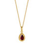 January Birthstone Garnet Gold Plated Huggie Hoop Earrings, thumbnail 5 of 11
