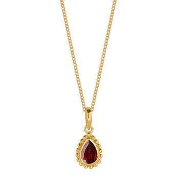January Birthstone Garnet Gold Plated Huggie Hoop Earrings, 5 of 11