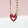 Tiny Red Enamel Floating Heart Necklace, thumbnail 3 of 7