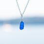 Cornish Sea Glass Pendant Rare Blue No.204, thumbnail 1 of 5