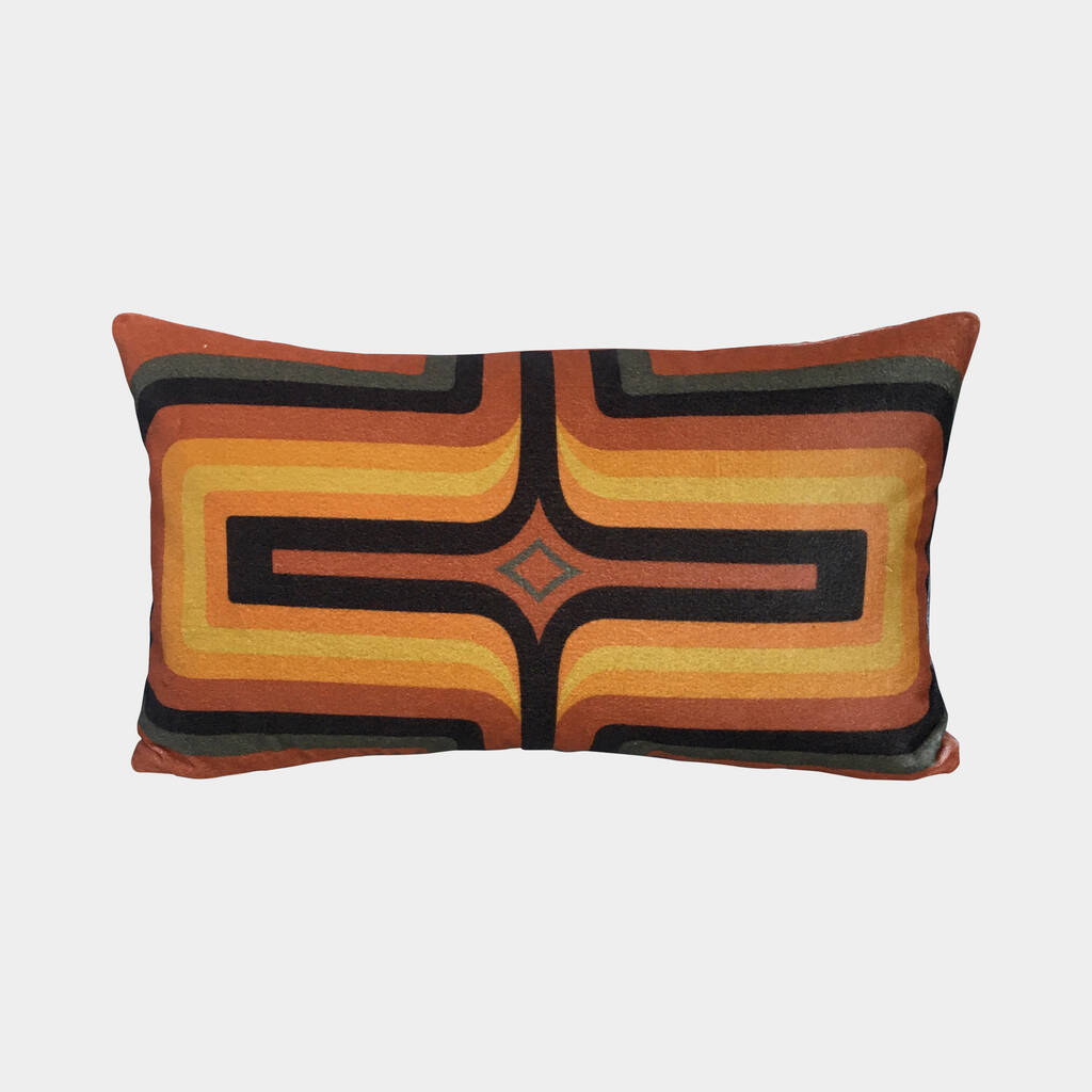 Retro Velvet Cushion Terracotta, 1 of 4