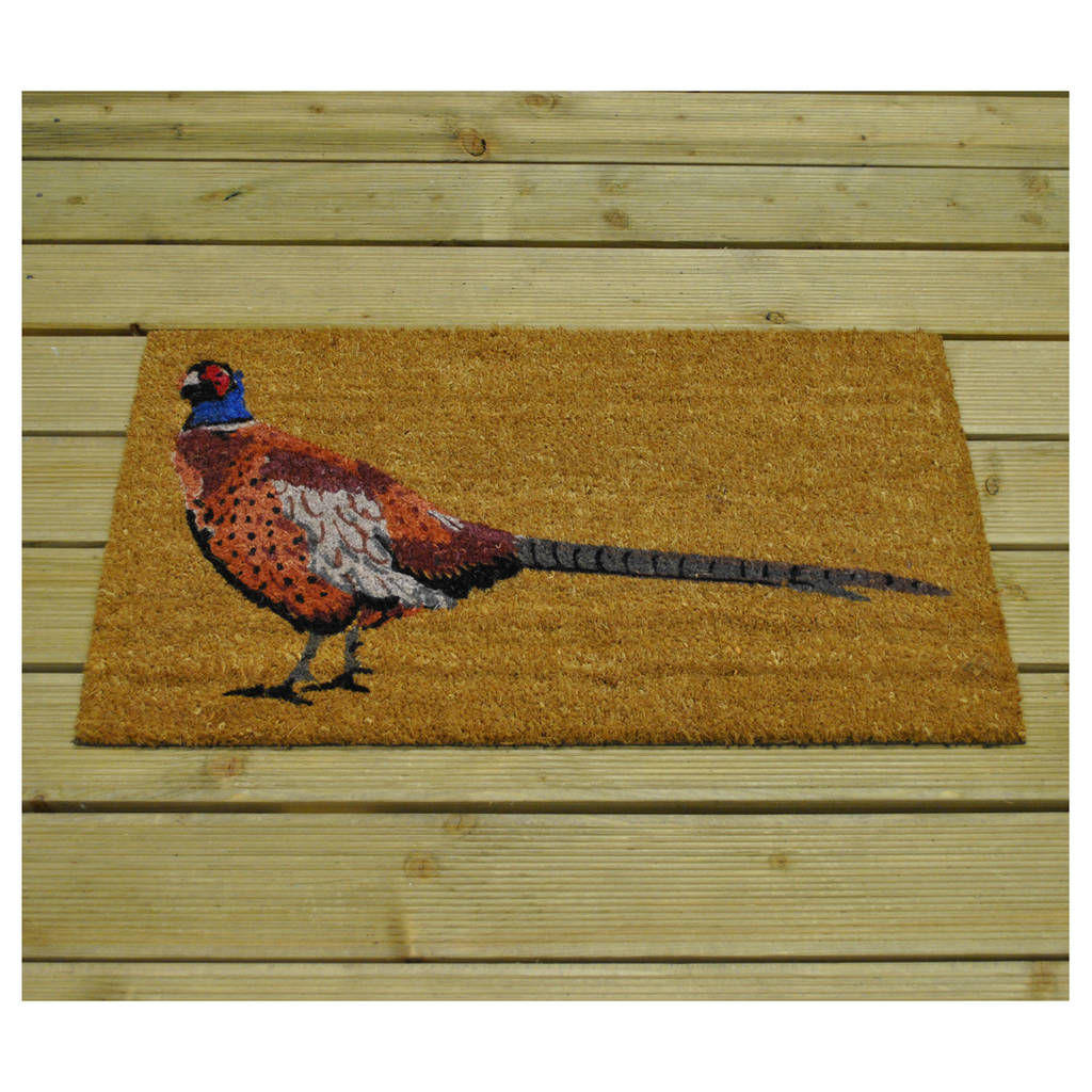 pheasant coir doormat by garden selections