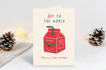 10 Vegan Funny Pun Joke Vegetarian Christmas Cards, 5 of 9