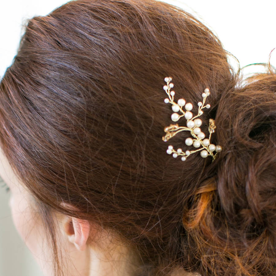 golden shadow crystal hair pin by victoria millesime