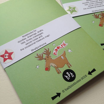 Children's Christmas Personalised Reindeer Notebook, 7 of 9