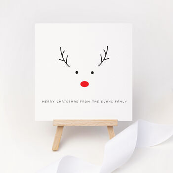Personalised Rudolf Christmas Card, 4 of 4