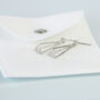 Sterling Silver Pyramid Dangle Stud Earrings, thumbnail 4 of 5