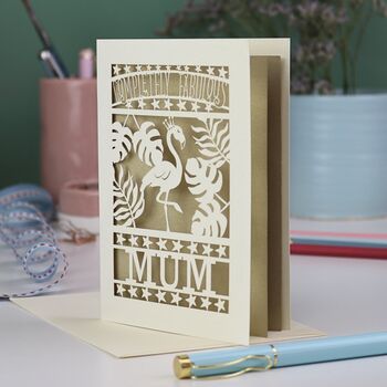 Completely Fabulous Flamingo Papercut Card, 6 of 11