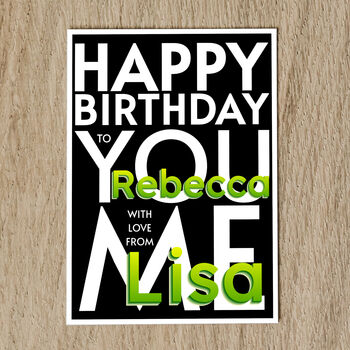 Personalised Birthday Card With Names And Message, 8 of 8