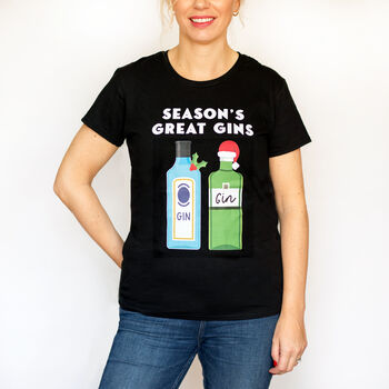 Gin Ladies Christmas T Shirt, 4 of 5