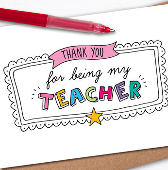 Thank You Teacher Card By Eskimo Kiss Designs 