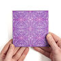 Pink Purple Geometric Rhododendron Flower Tiles, thumbnail 6 of 12