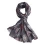 Dusky Pink Poncho And Charcoal Dandelion Print Scarf Set, thumbnail 3 of 5