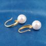 Womens Freshwater Pearl Drop Earrings, thumbnail 8 of 9