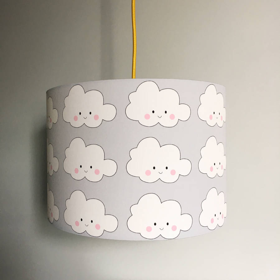 Pink Lamp Shade Children Design Ideas Kawaii Cloud Handmade Childrens Lampshade In Grey By Love