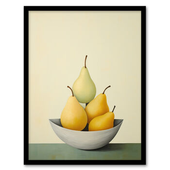 Gone Pear Shaped Kitchen Green Yellow Wall Art Print, 5 of 6