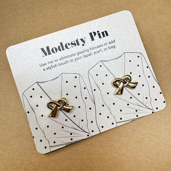 Modesty Bow Pin, Bow Shaped Modesty Pin, Bow Little Brooch, 2 of 6