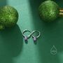 Sterling Silver Extra Skinny Opal Huggie Hoops, thumbnail 6 of 9