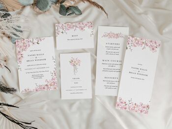 Minimal Cherry Blossom Wedding Save The Dates, 4 of 4