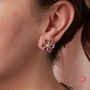 Purple Amethyst Flower Gold Plated Stud Earrings, thumbnail 1 of 11