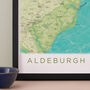 Framed And Personalised Aldeburgh Suffolk Map Print, thumbnail 2 of 6