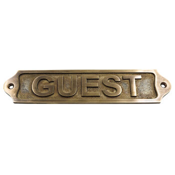 Custom Guest Brass Plaque Wall Sign, 4 of 12