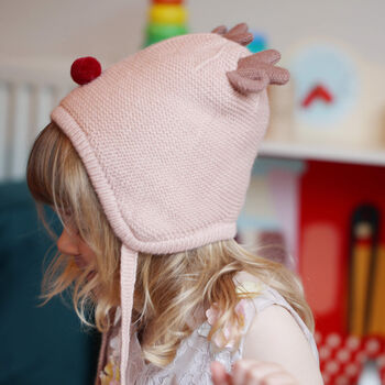 Reindeer Soft Yarn Knit Hat For Baby And Toddler, 4 of 12