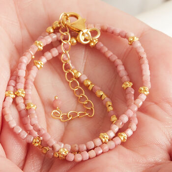 Pink Opal Short Beaded Layering Necklace, 4 of 10